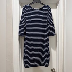 White House I Black Market Navy Striped Women's Dress